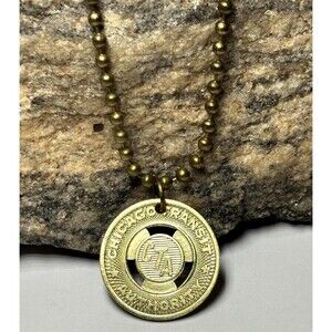 Vintage Chicago CTA Transit Token Necklace, Gift. Wear History!